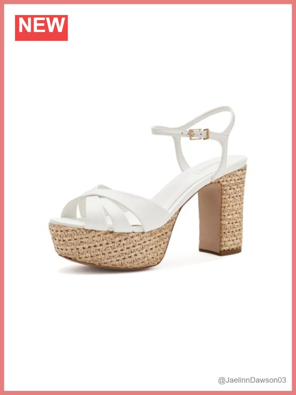 Woven Raffia Platform Heeled Sandals Women's Ankle Strap